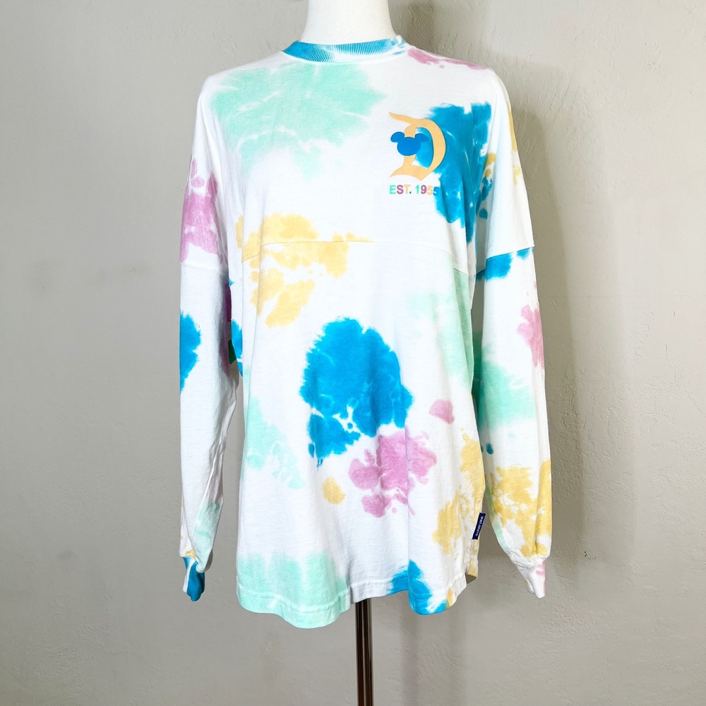 Disney Parks Disneyland Spirit Jersey Tie Dye Long Sleeve Crew Neck Size Small